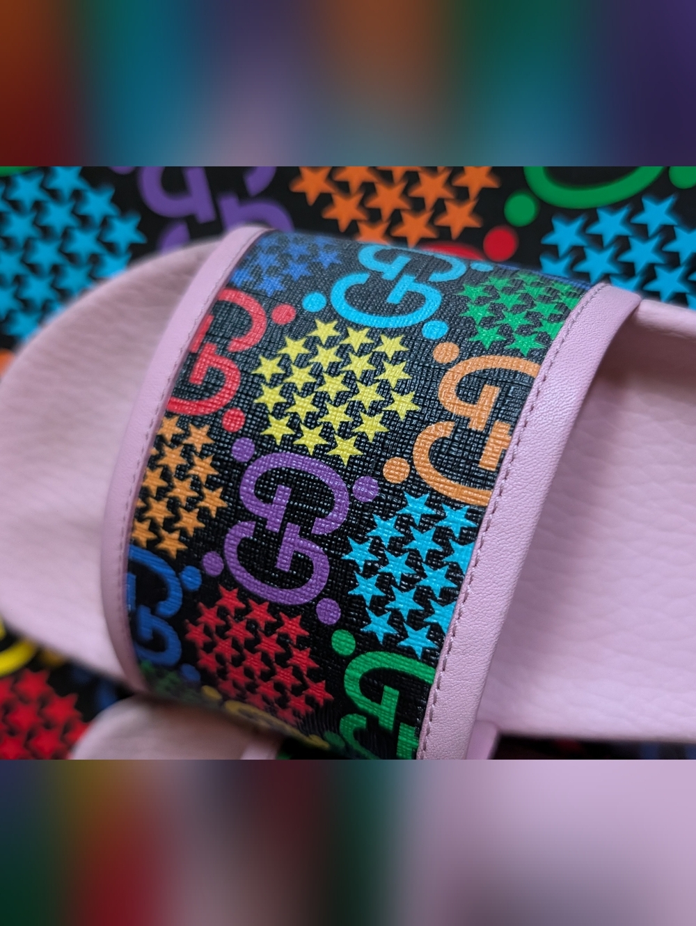Pink Multicolor G Logo Slide Sandals - Picture 2 of 8